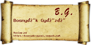 Bosnyák Győző névjegykártya
