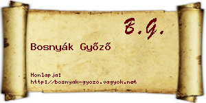 Bosnyák Győző névjegykártya
